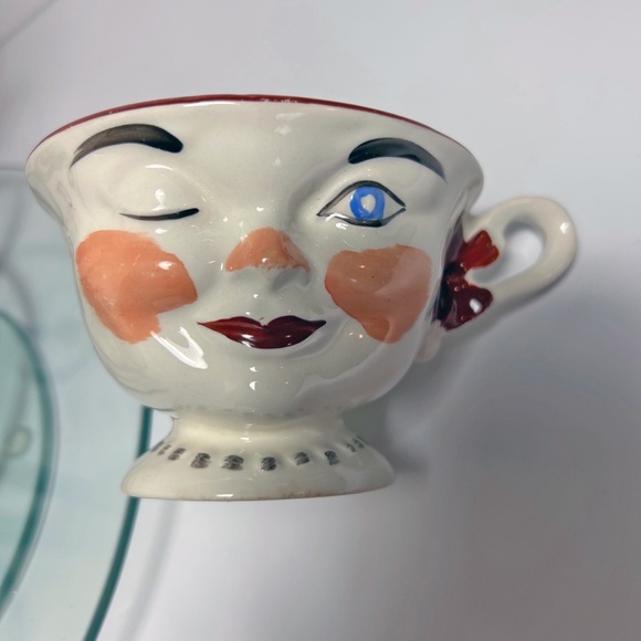 RARE Vintage 1950's winking teacups, set of 5, Sterling Pottery England - Picture 3 of 12